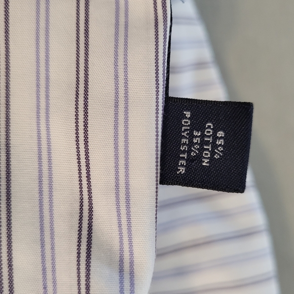 Women's Pinstriped Button Down Blouse Sz 18 W Lands End - Picture 6 of 8